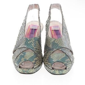 Susan Bennis/Warren Edwards Snakeskin Wedges
